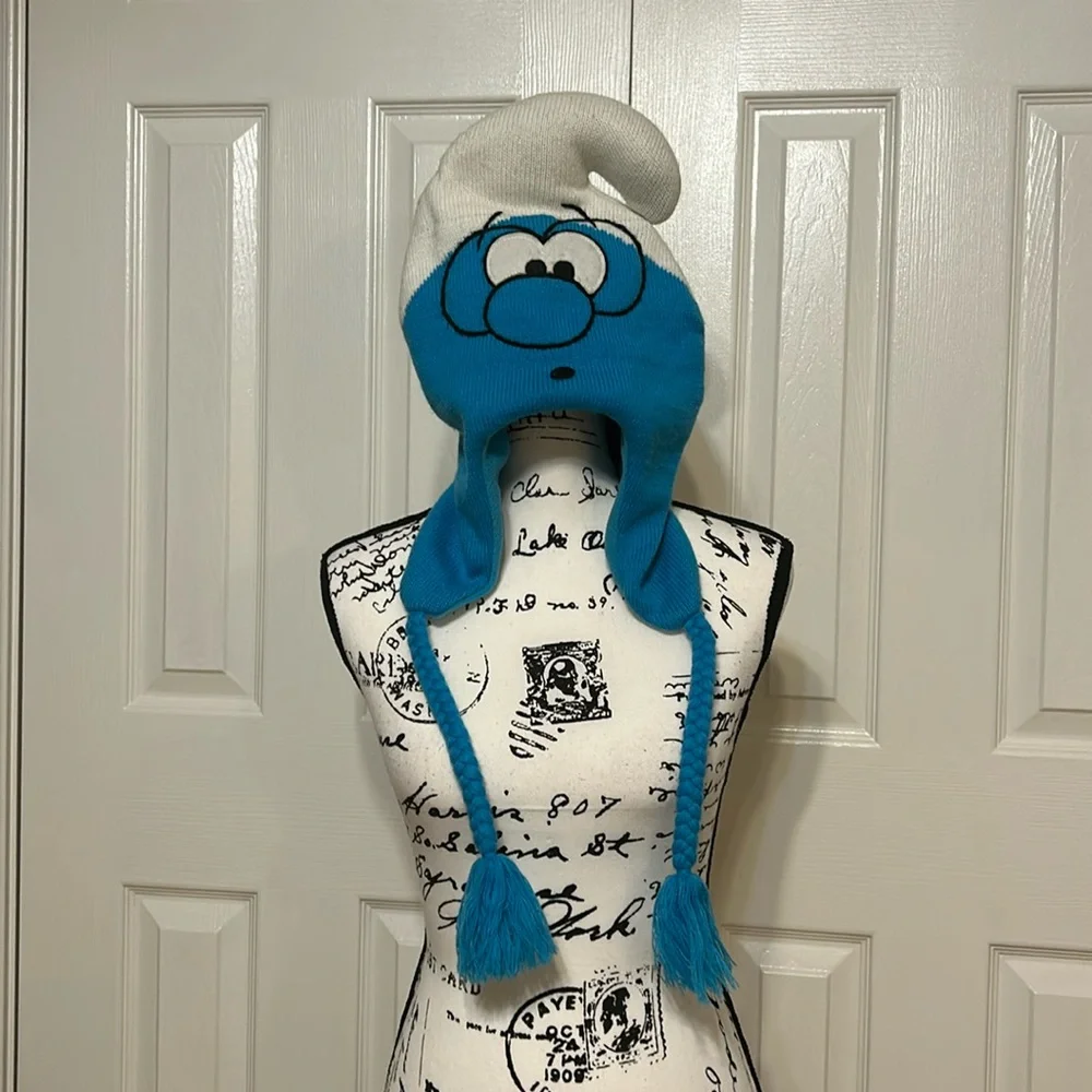 Smurf Winter Knit Fleece Hat
